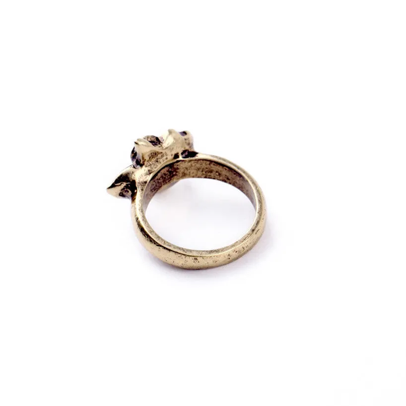 Enameled Boutique Painted Flower Rings for Women