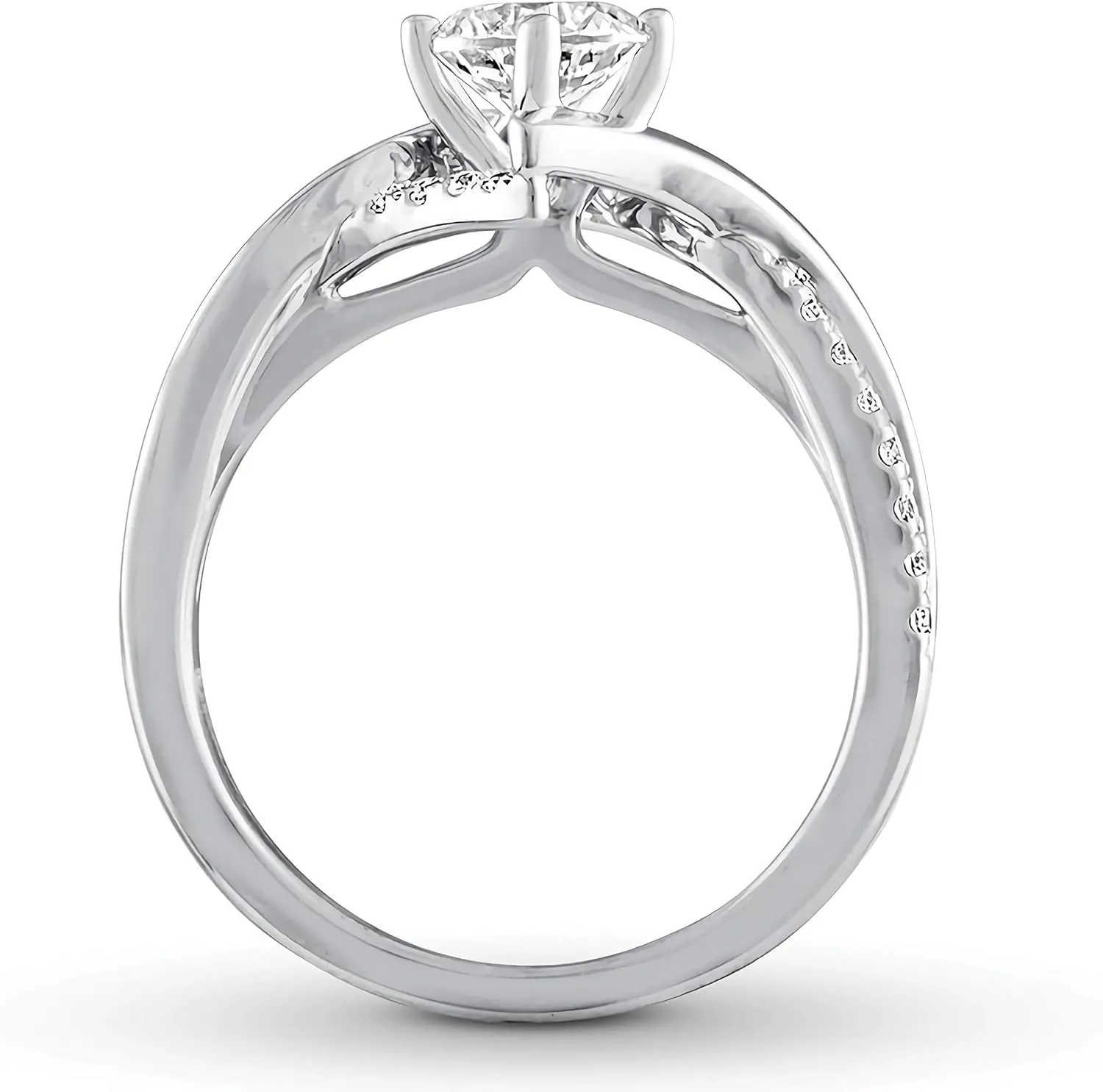 Engagement Ring 1.0 CT Moissanite Engagement Rings for Women Platinum Plated Silver