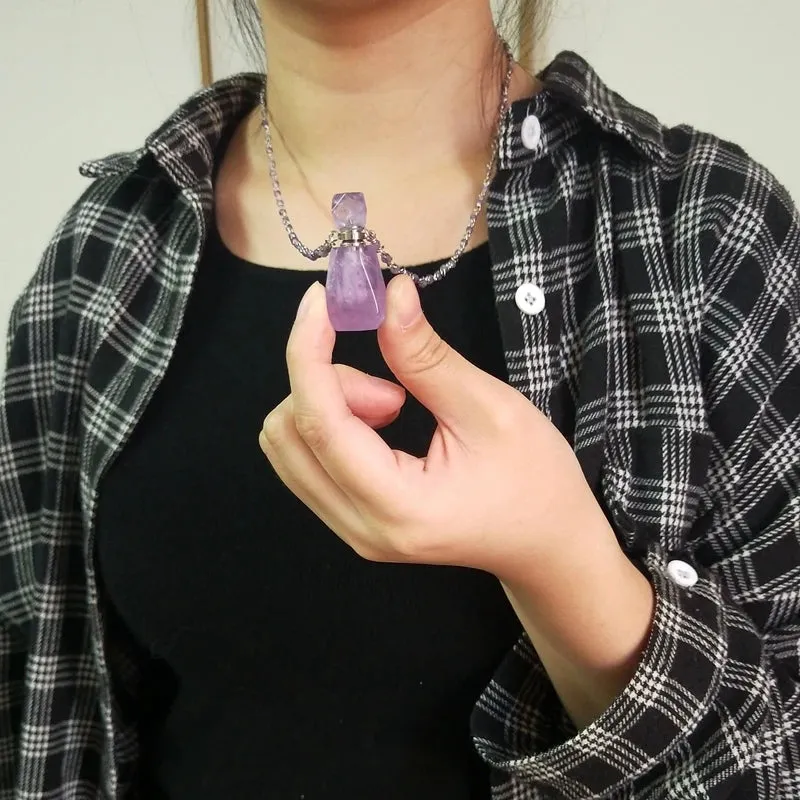 Essential Oil Bottles Natural Stone Pendant
