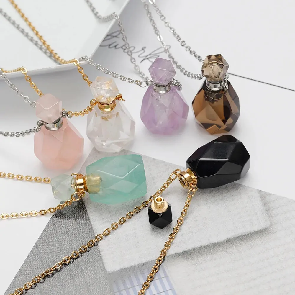 Essential Oil Bottles Natural Stone Pendant