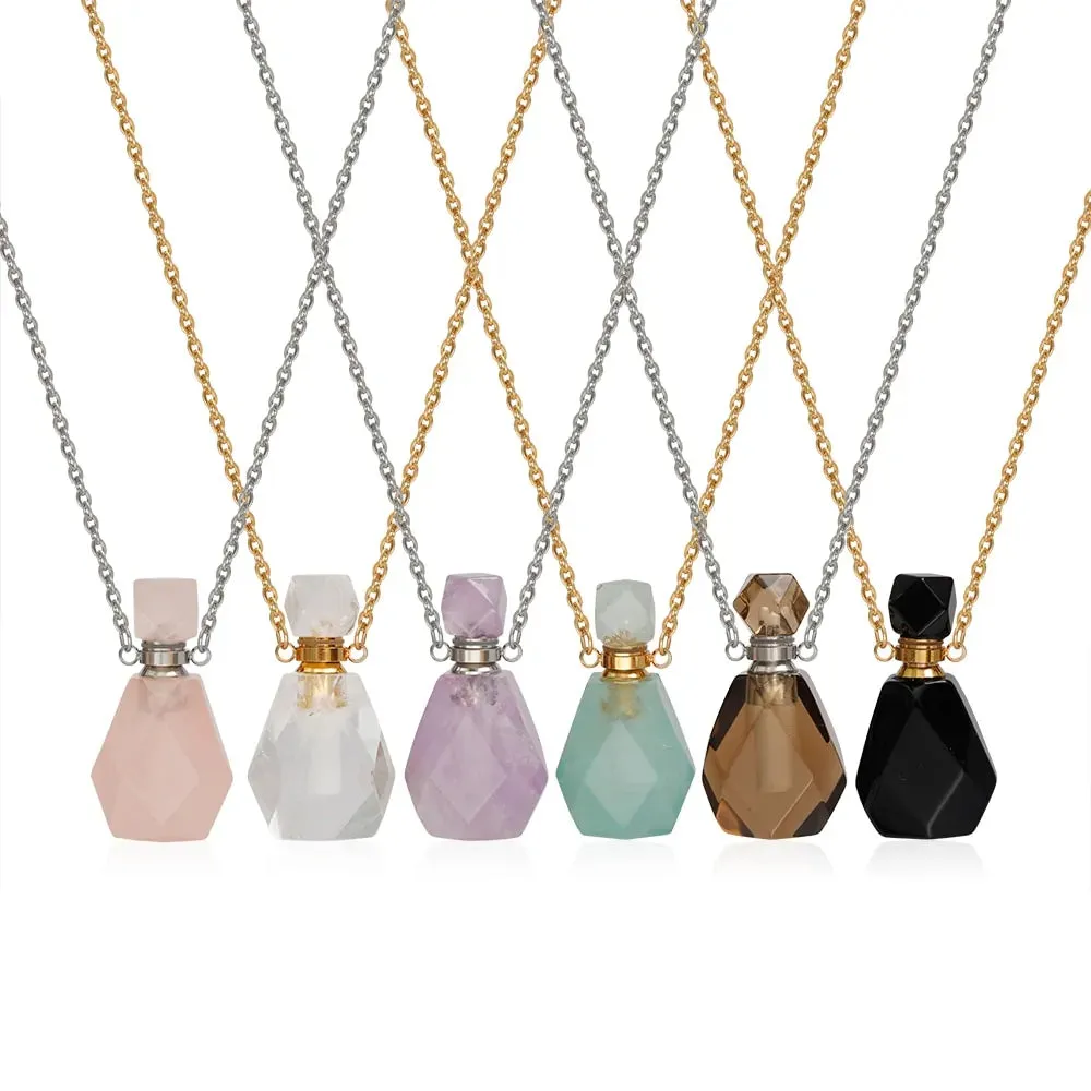 Essential Oil Bottles Natural Stone Pendant