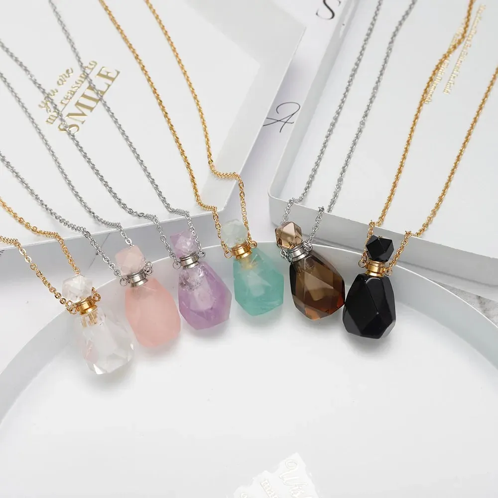 Essential Oil Bottles Natural Stone Pendant