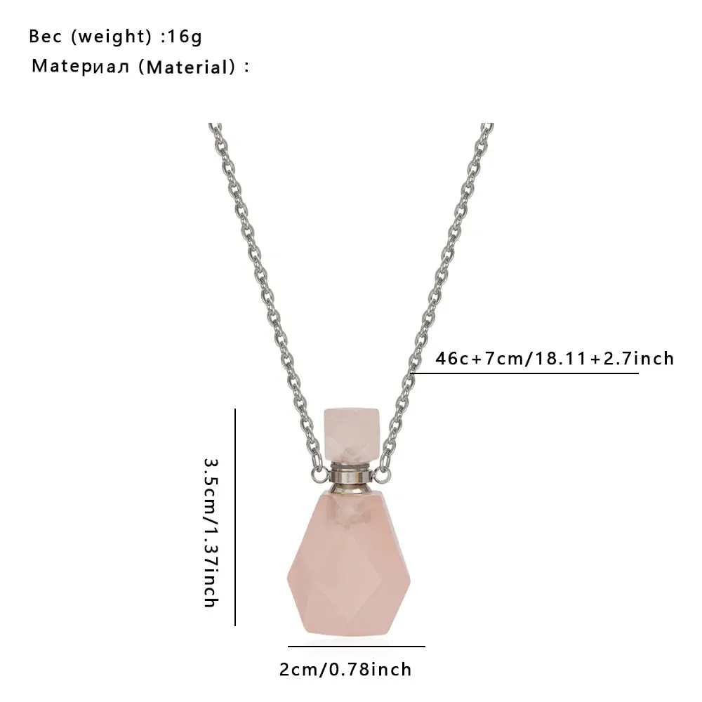 Essential Oil Bottles Natural Stone Pendant