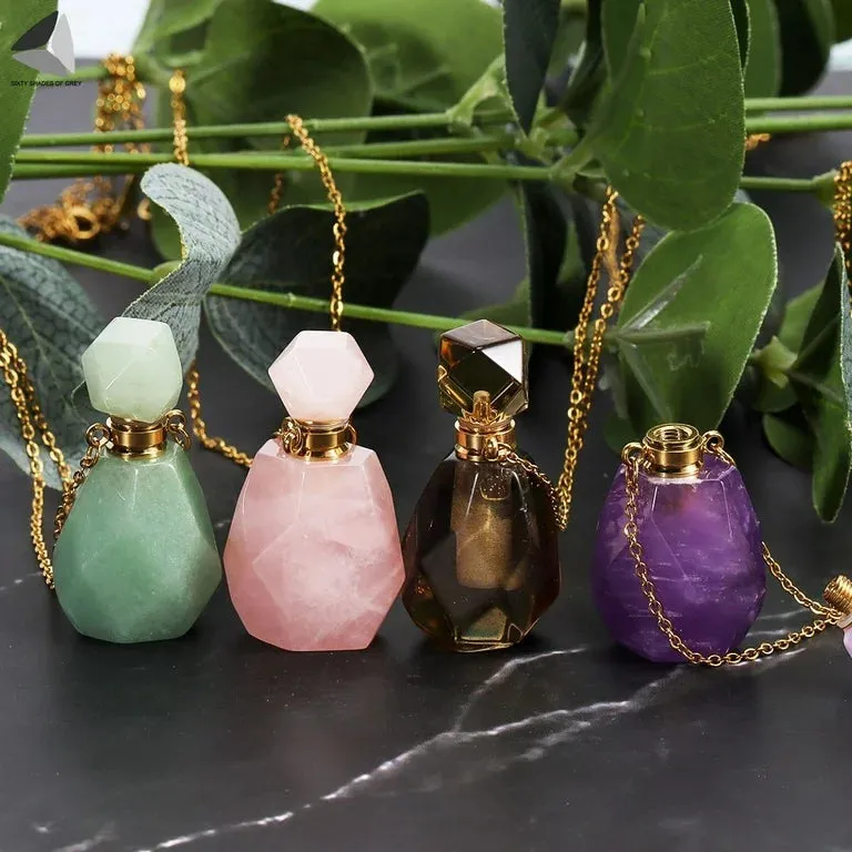 Essential Oil Bottles Natural Stone Pendant