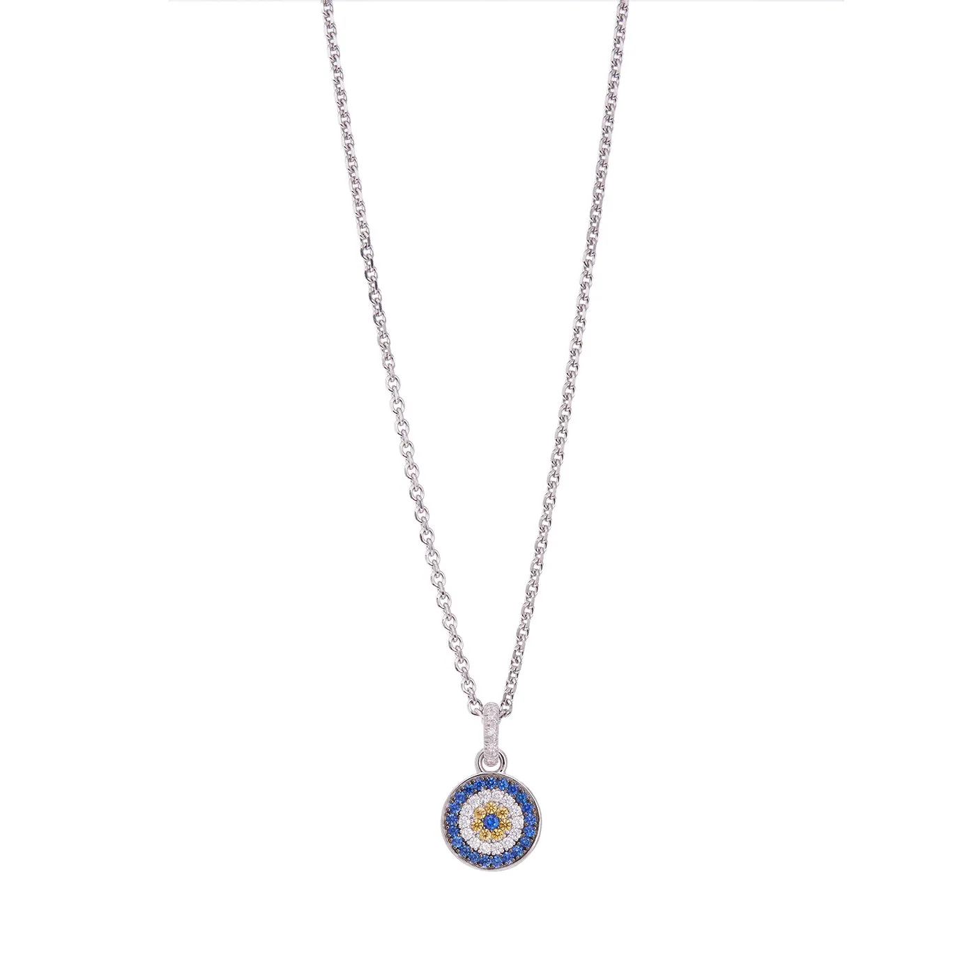 Evil Eye Charm with Diamonds & Sapphires