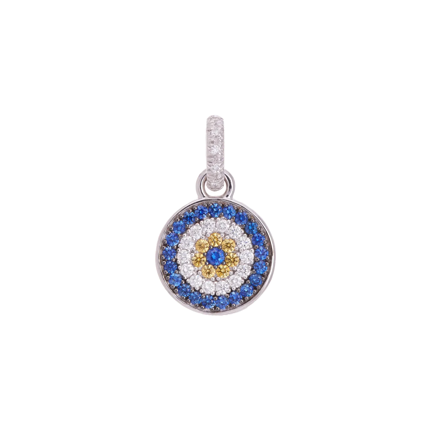 Evil Eye Charm with Diamonds & Sapphires