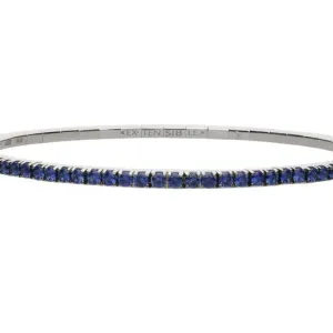extensible 18K White Gold Sapphire Stretch Tennis Bracelet