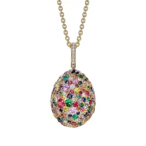 Faberge Emotion 18ct Yellow Gold Multi-Coloured Pendant