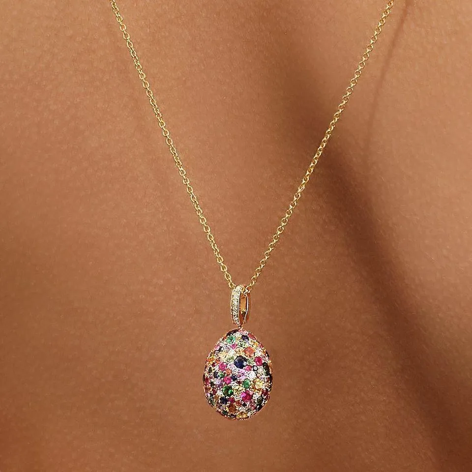 Faberge Emotion 18ct Yellow Gold Multi-Coloured Pendant