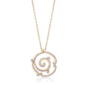 Faberge Rococo 18ct Rose Gold Pave Diamond Pendant D