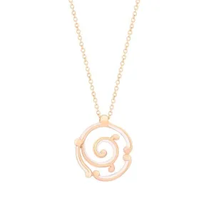 Faberge Rococo 18ct Rose Gold Pink Enamel Pendant D