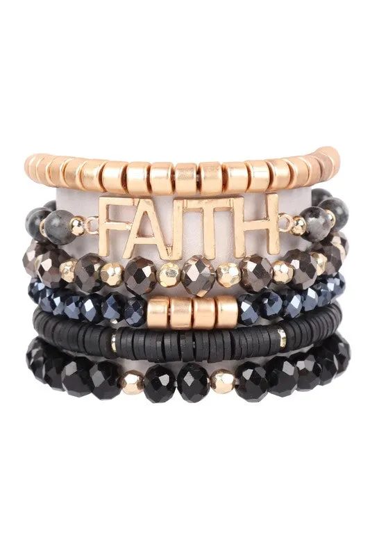 Faith Beaded Bracelet Set