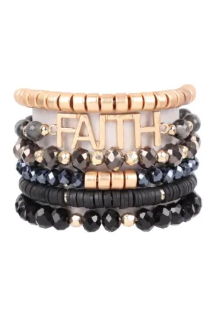 Faith Beaded Bracelet Set