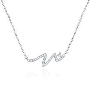 FANCIME "Into You" Bar Wave Sterling Silver Necklace