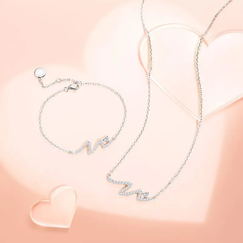 FANCIME "Into You" Bar Wave Sterling Silver Necklace