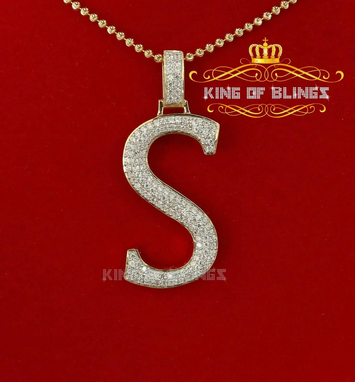 Fancy Yellow 925 Sterling Silver All ALPHABET Pendant with Cubic Zirconia Stone