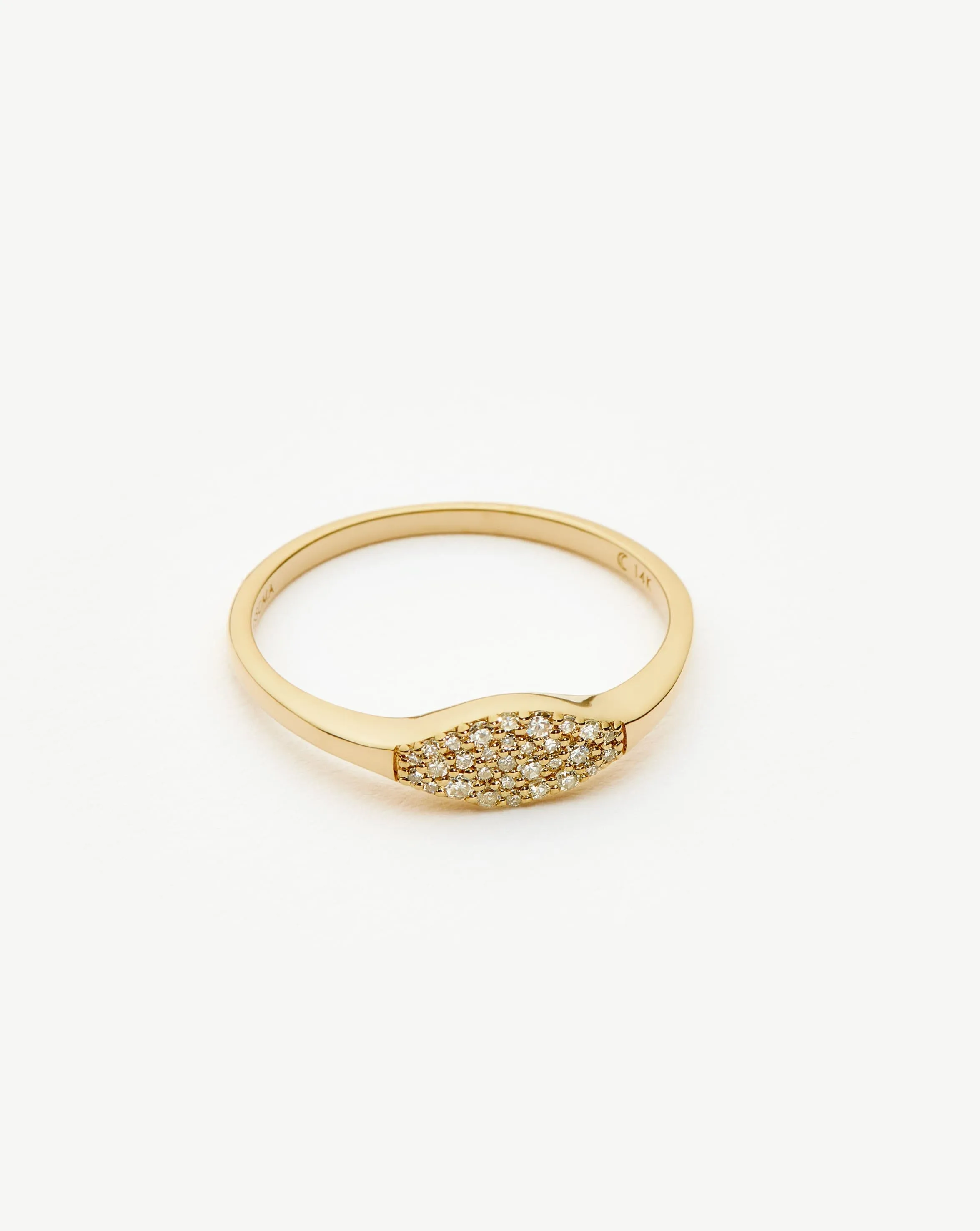 Fine Diamond Signet Ring | 14ct Solid Gold/Diamond