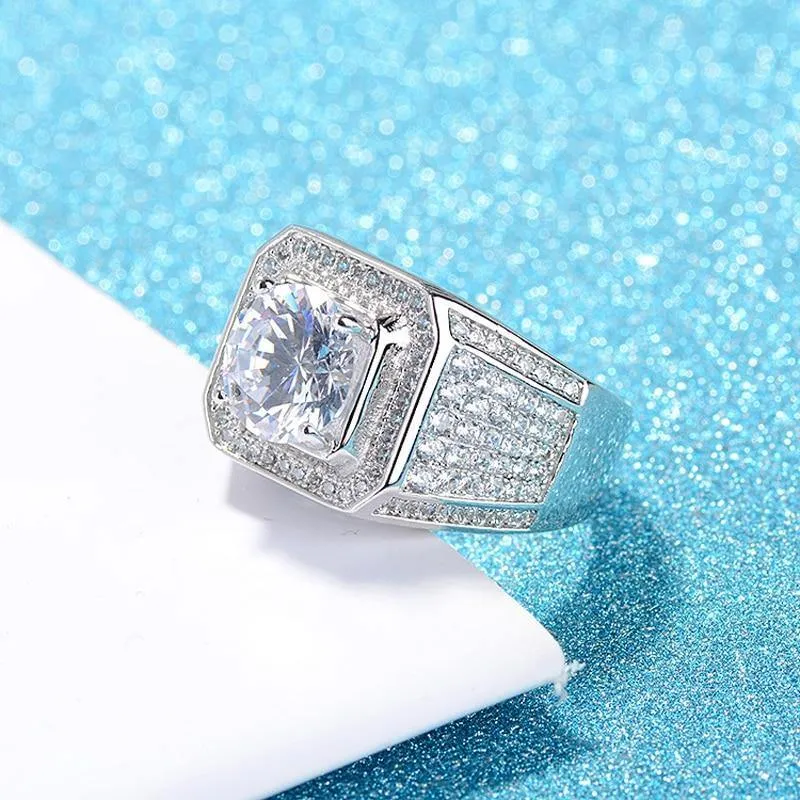 Fine Jewelry Big 2.0ct Lab Diamond Silver Ring