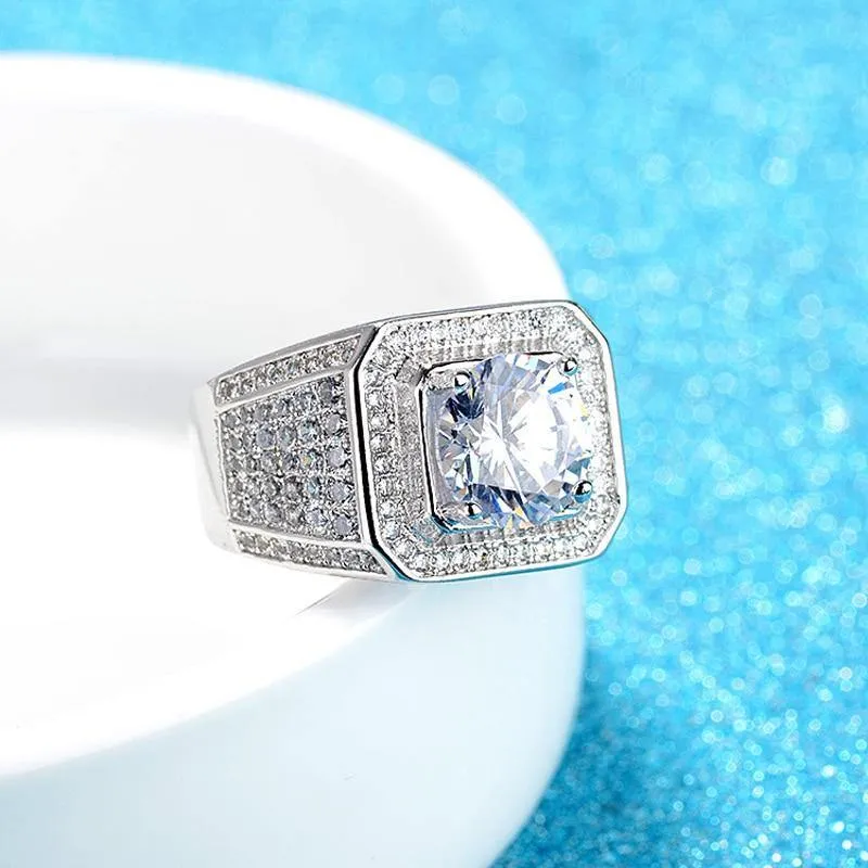 Fine Jewelry Big 2.0ct Lab Diamond Silver Ring