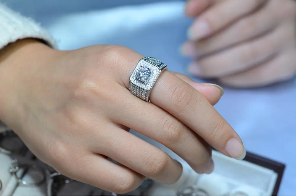 Fine Jewelry Big 2.0ct Lab Diamond Silver Ring