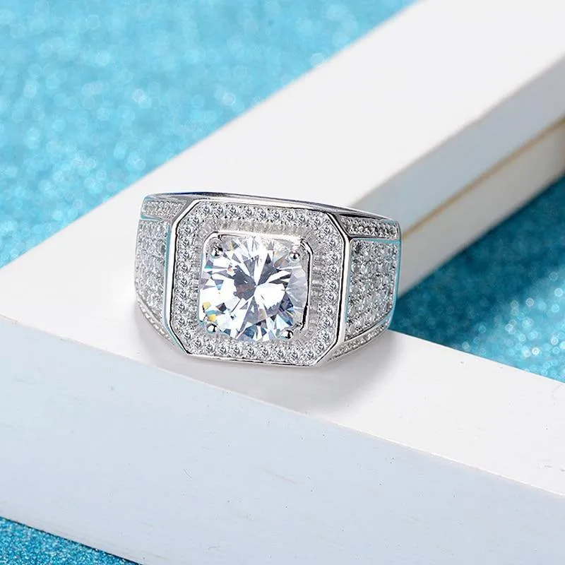 Fine Jewelry Big 2.0ct Lab Diamond Silver Ring