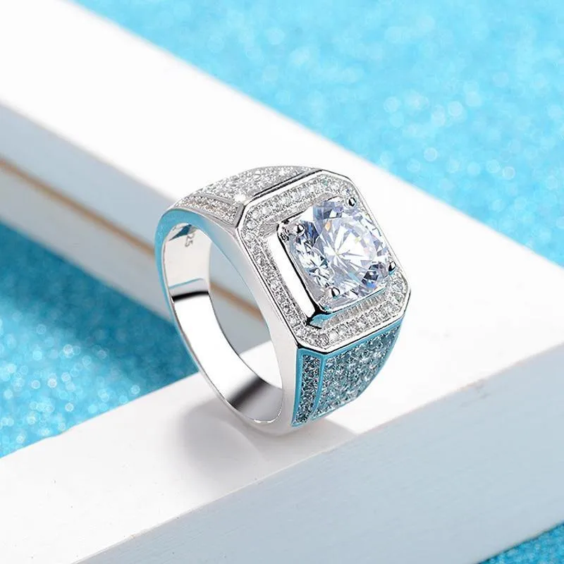 Fine Jewelry Big 2.0ct Lab Diamond Silver Ring