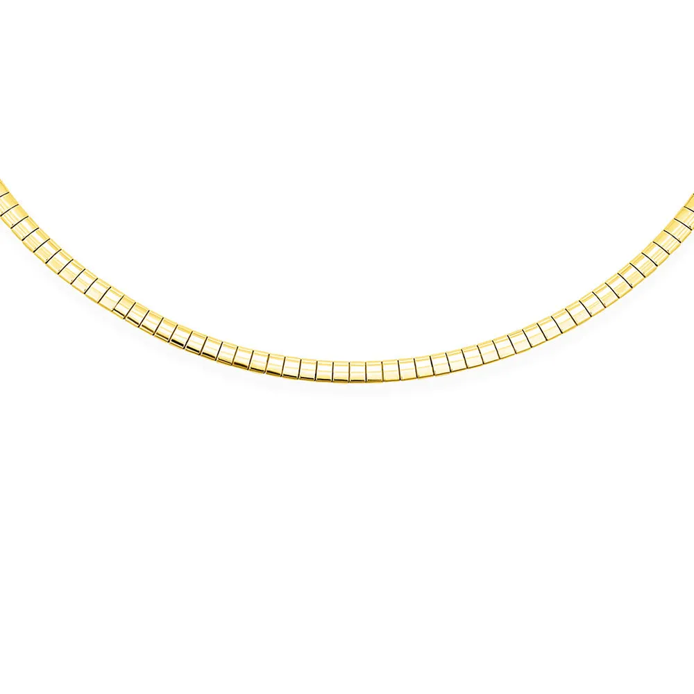 Flexible Flat Gold Silver Two Tone Collar Necklace 5MM Omega Snake Chain Choker