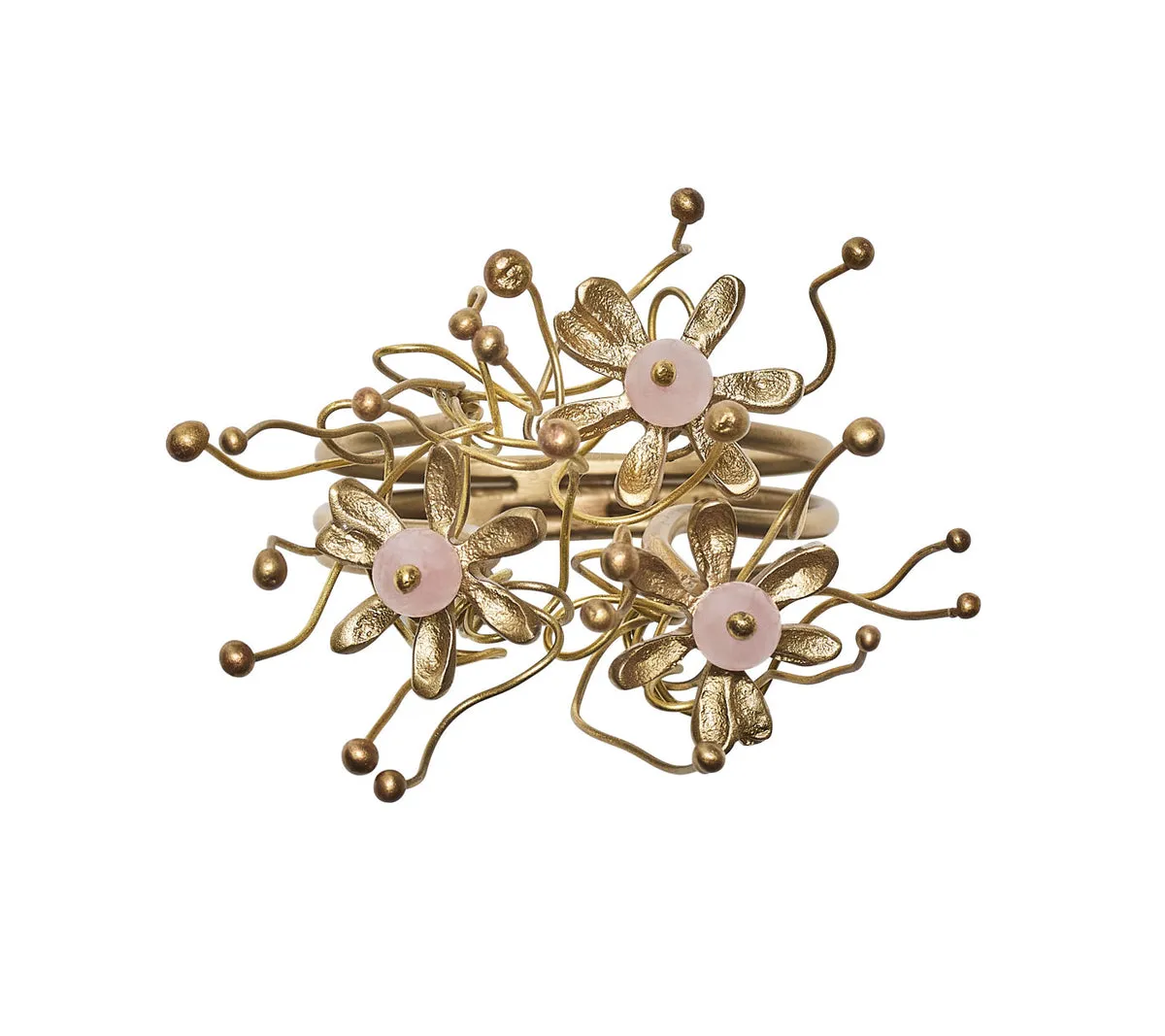 Flora Napkin Ring in Blush & Gold