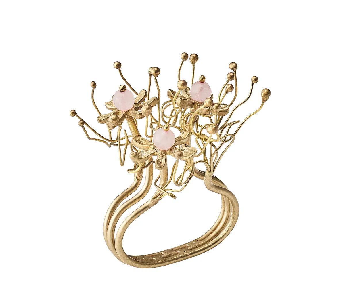 Flora Napkin Ring in Blush & Gold