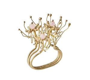 Flora Napkin Ring in Blush & Gold