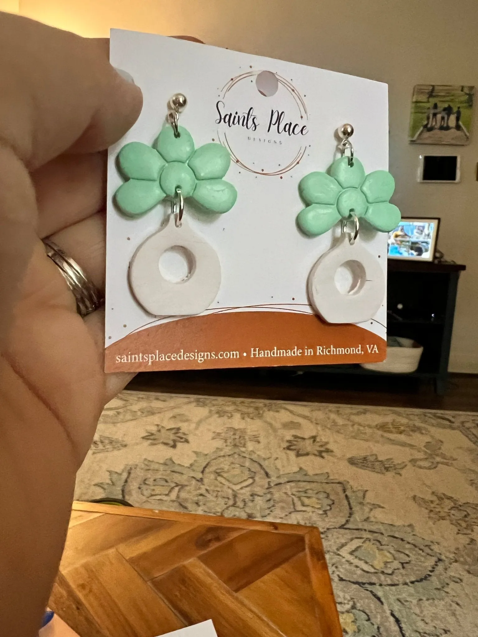 Flower Vase Clay Earrings