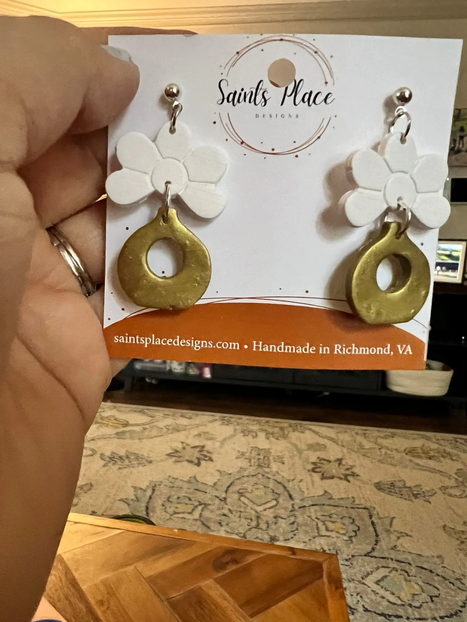 Flower Vase Clay Earrings