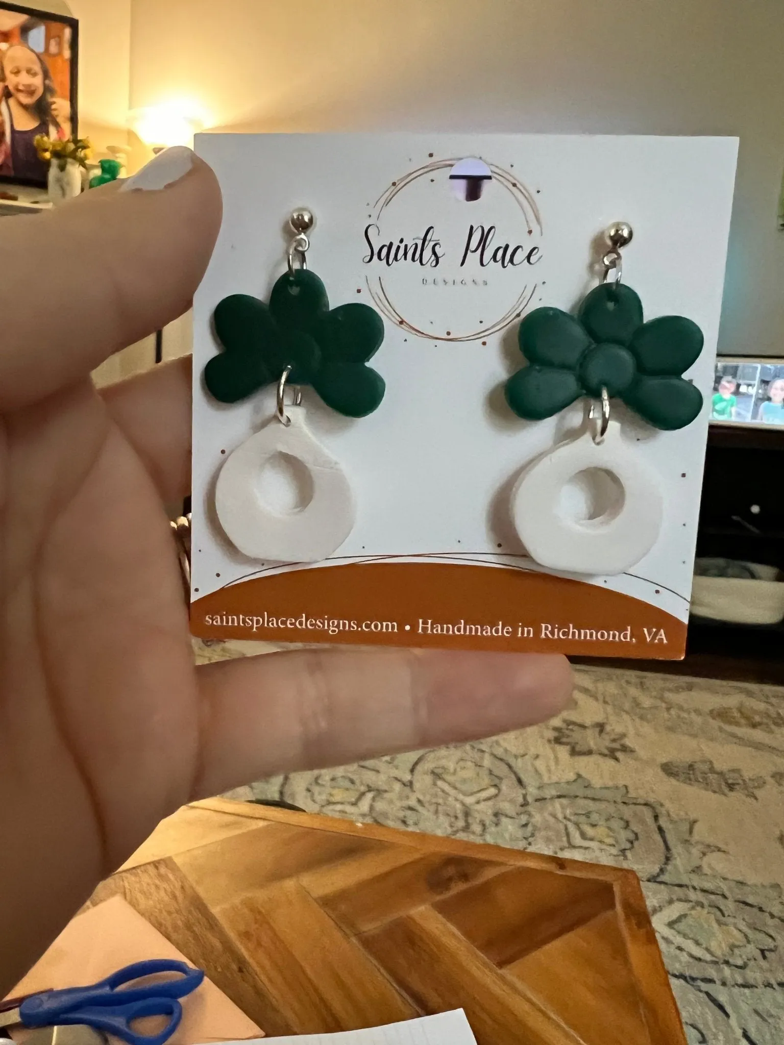 Flower Vase Clay Earrings