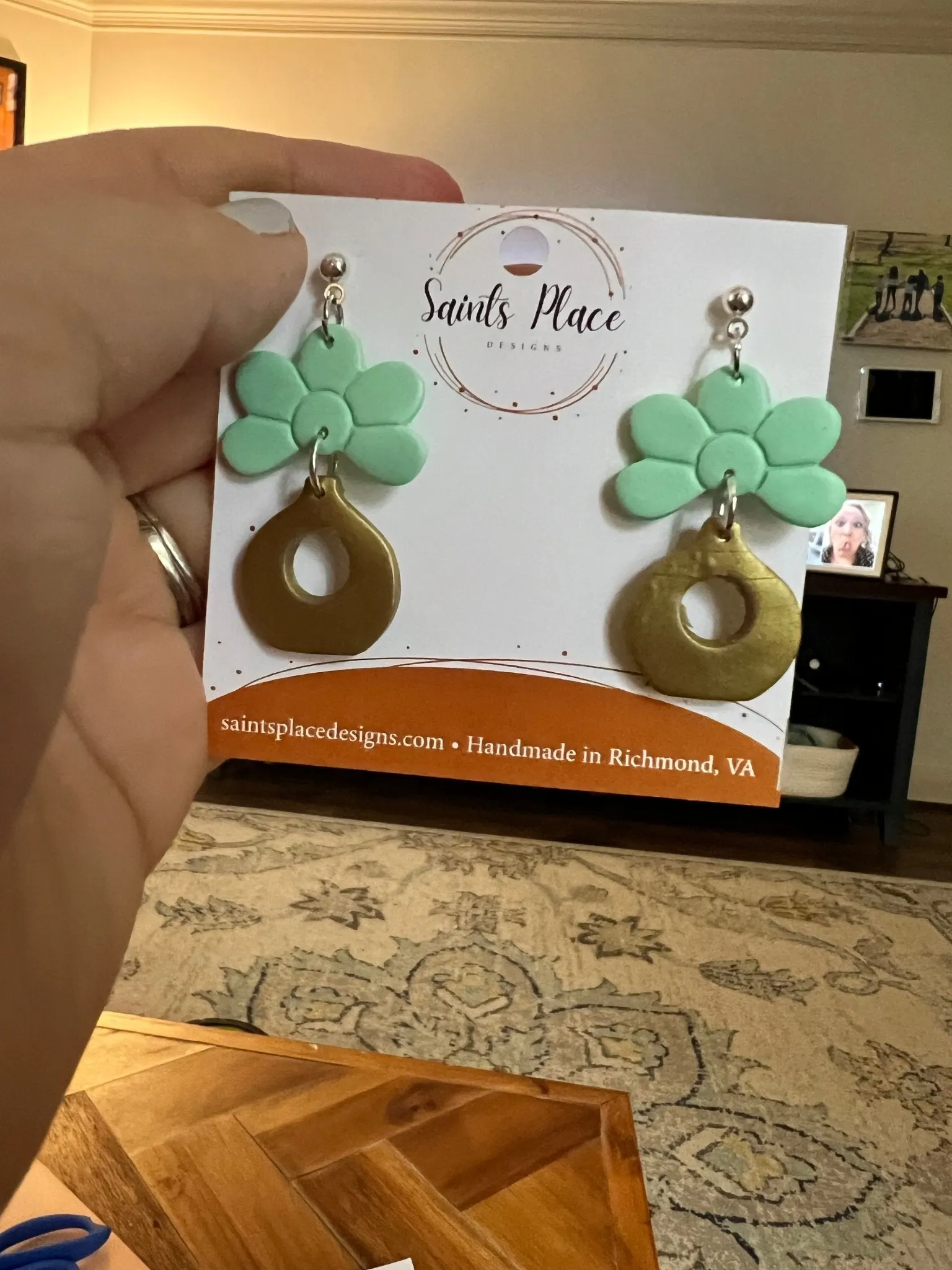 Flower Vase Clay Earrings