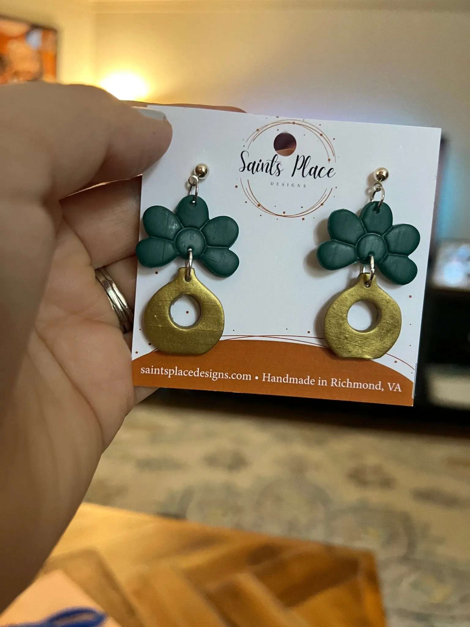 Flower Vase Clay Earrings
