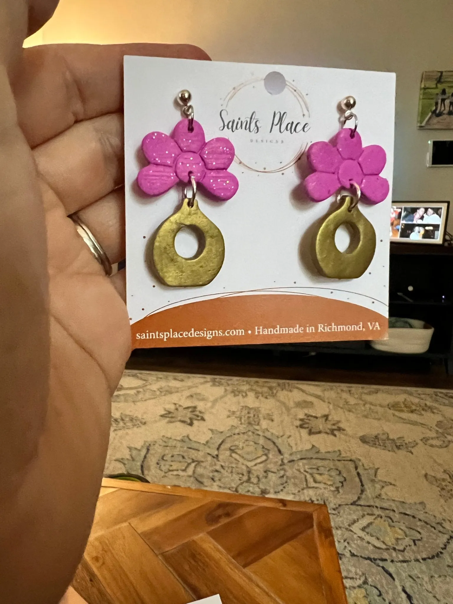 Flower Vase Clay Earrings