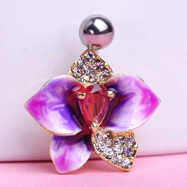 Flowers Belly Button Rings