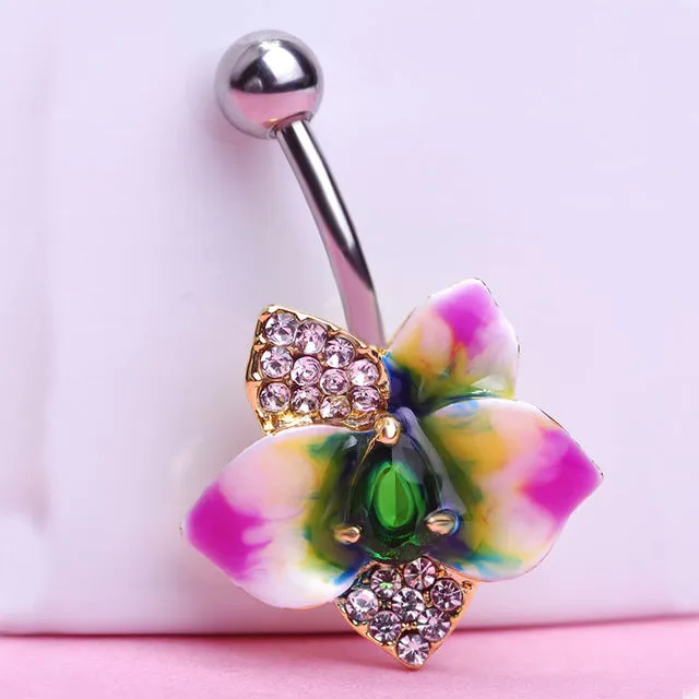 Flowers Belly Button Rings