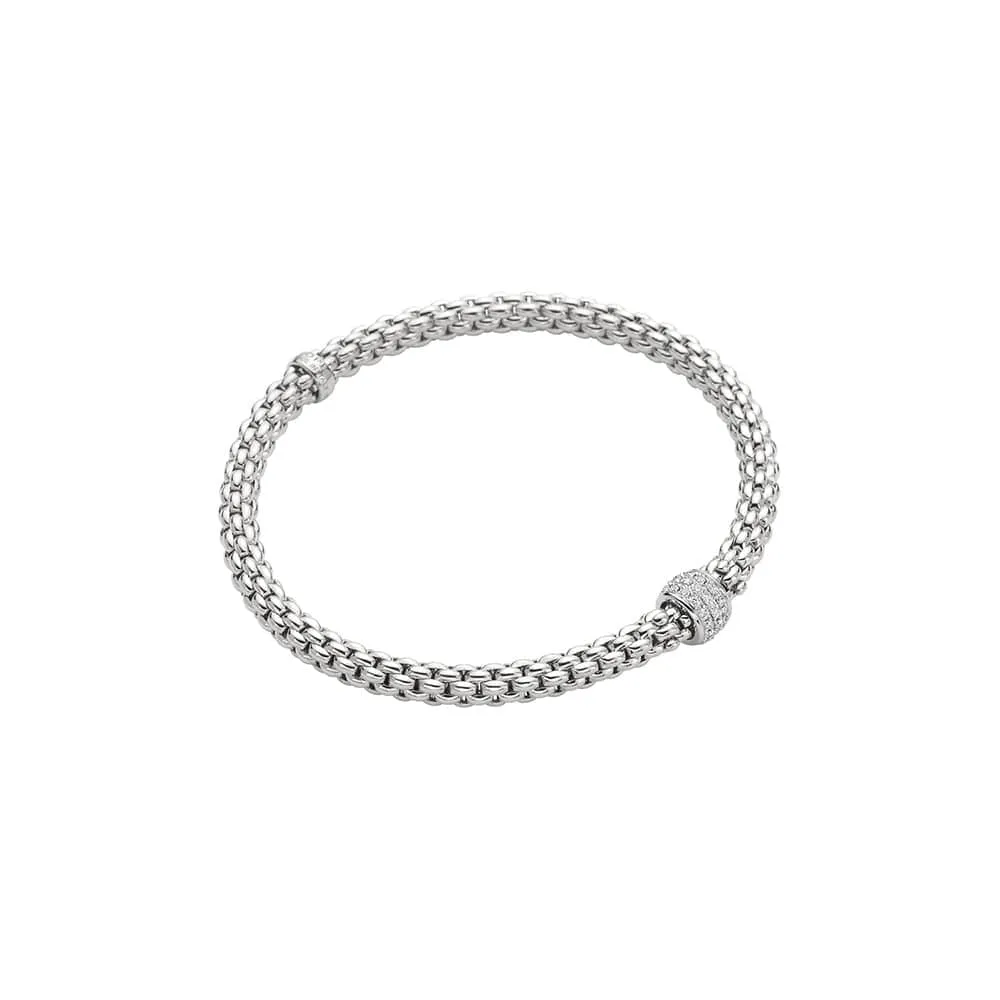 Fope White Gold and Pave Diamond Solo Bracelet