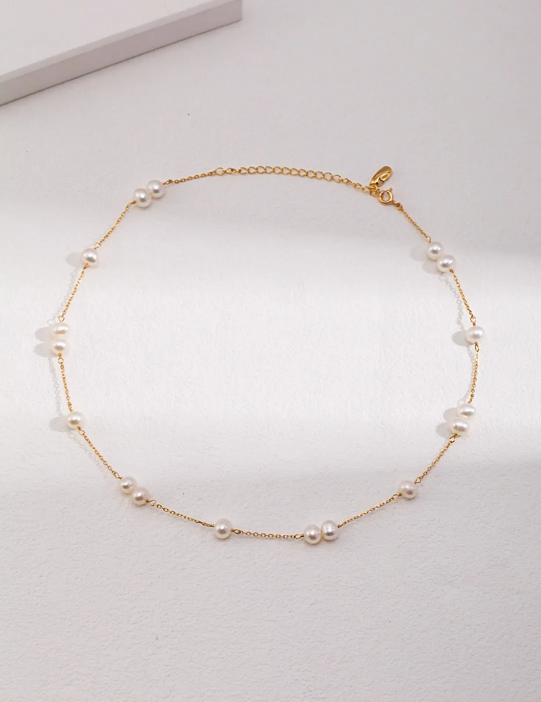 Freshwater Pearl Choker Necklace in Gold Vermeil