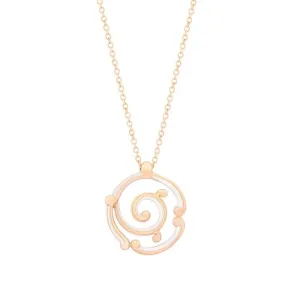 FRococo 18ct Rose Gold White Enamel Pendant