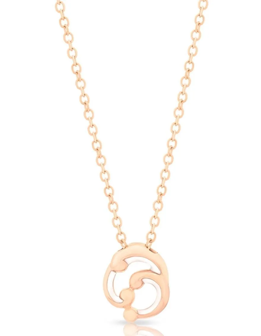 FRococo 18ct Rose Gold White Enamel Small Pendant