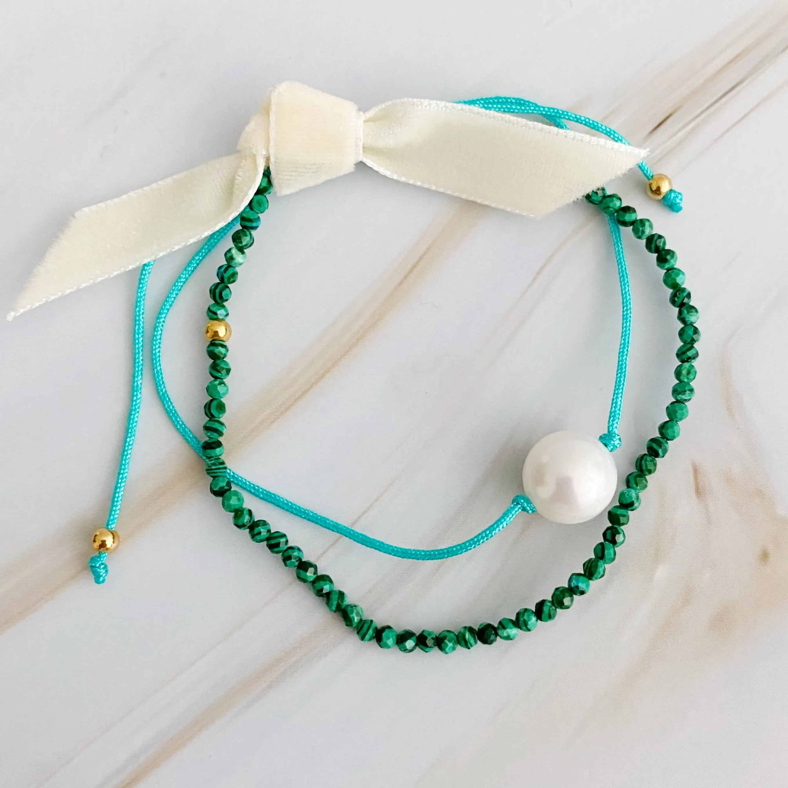 Genuine Pearl Color Dream Bracelet Set of 2