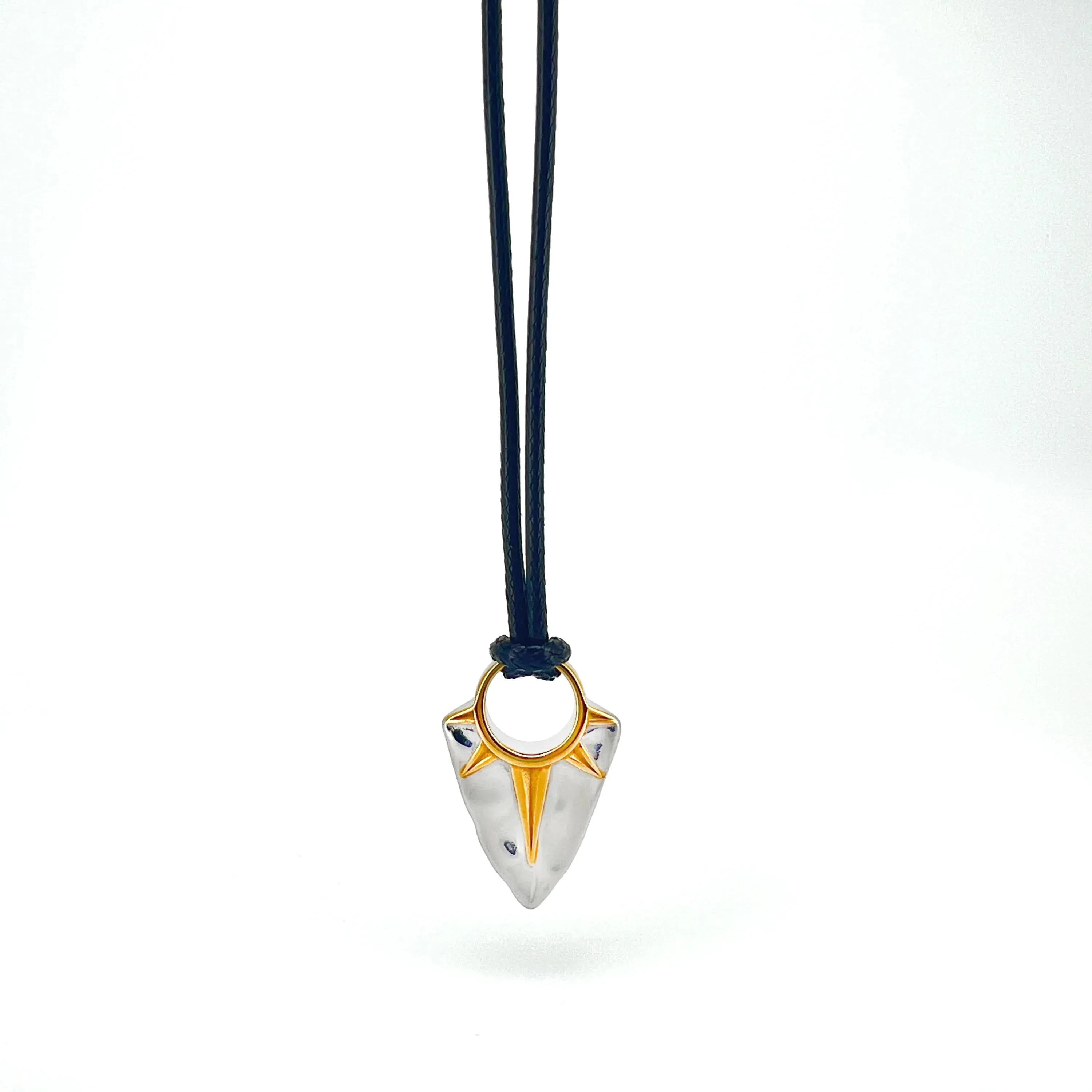 Glenden Stainless Steel Pendant with Leatherette Chord Chain (24" Chain)