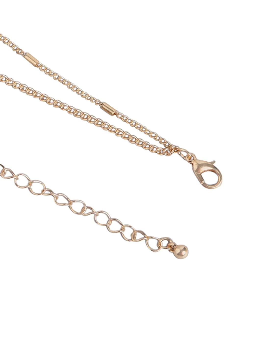 Gold Plated With Crystal Stylish Double Chian Necklace For Women