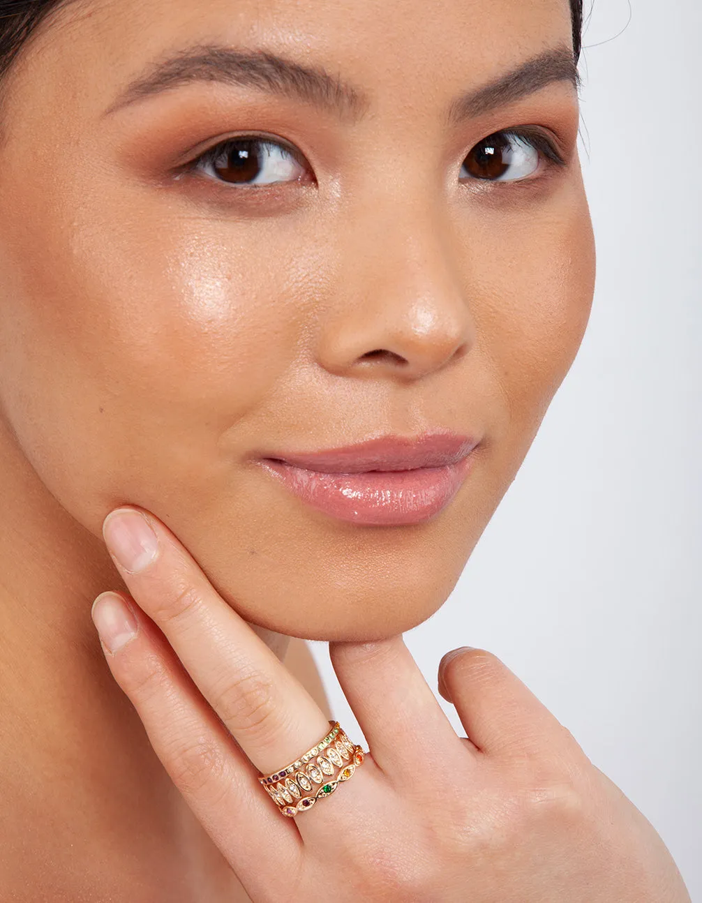 Gold Rainbow Multi Ring 5-Pack