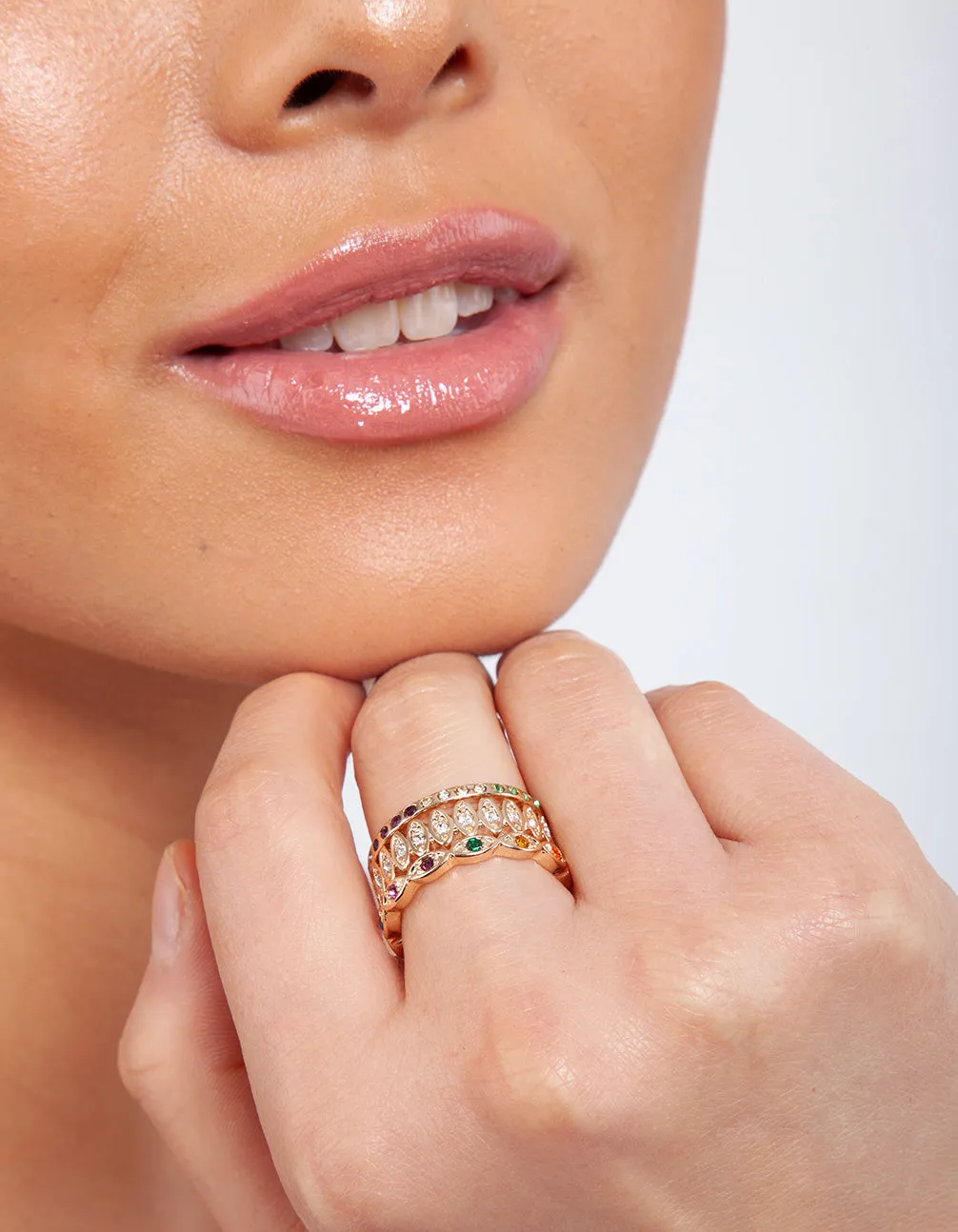 Gold Rainbow Multi Ring 5-Pack