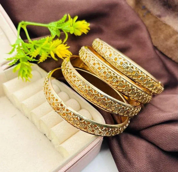 Golden  Bangles 2 Pcs Set