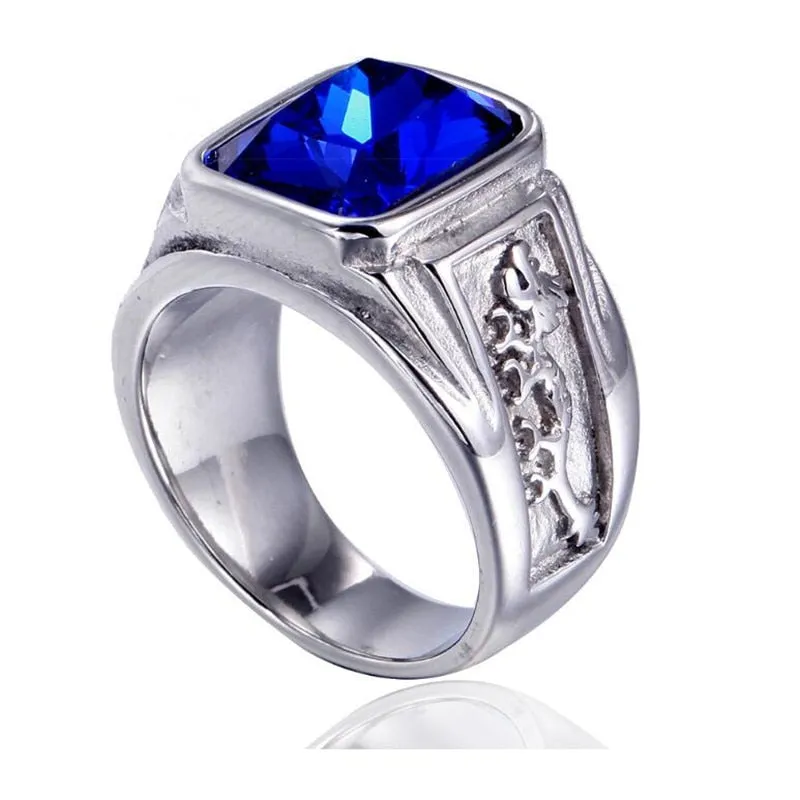 Golden Dragon Gold Color Man Ring Big Retro Jewelry