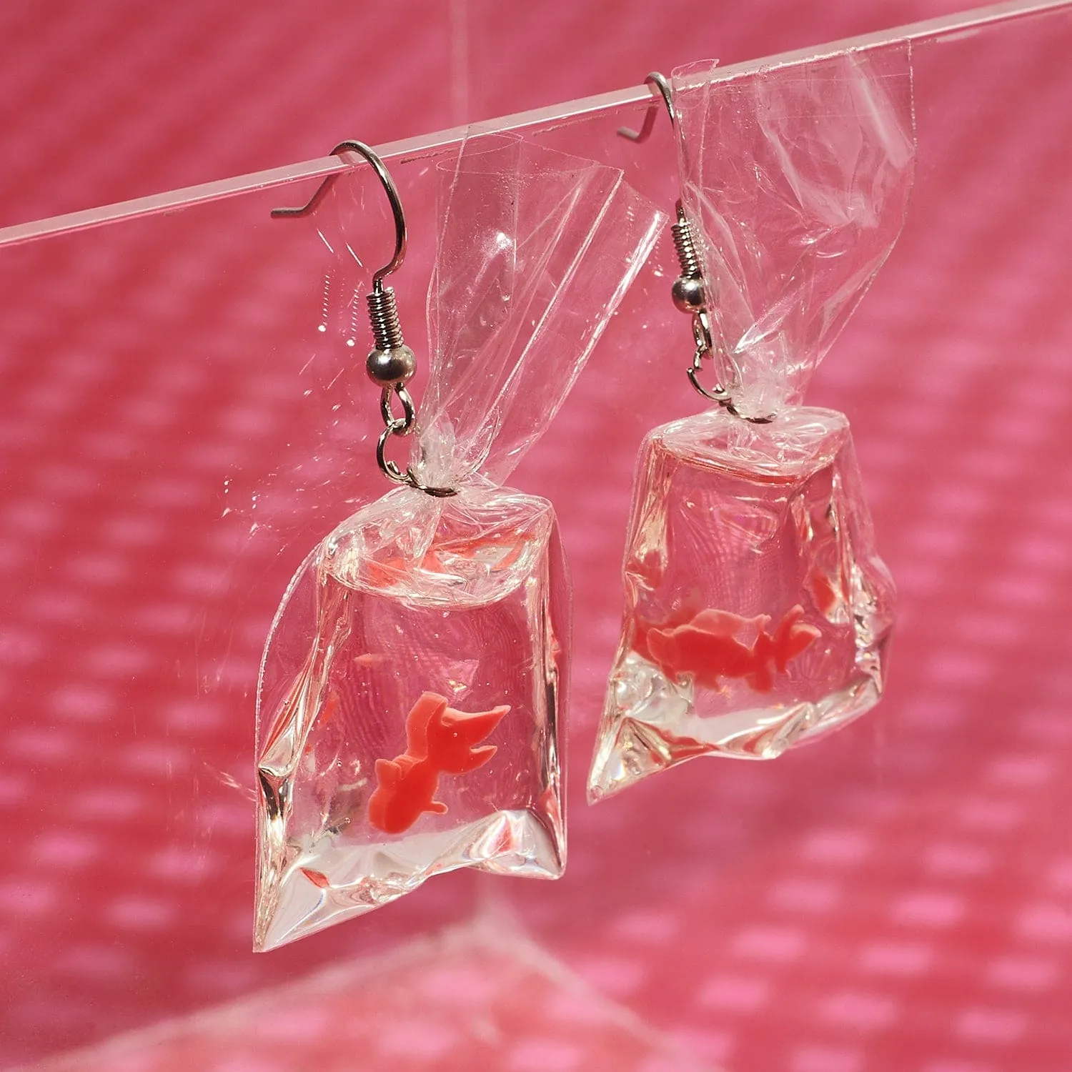 Goldfish in a Bag Earrings